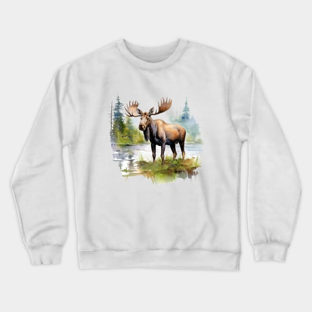 Wild Moose Crewneck Sweatshirt by zooleisurelife